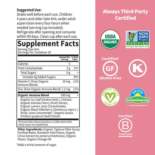 Garden of Life Organics Kids Cough & Mucus Immune Syrup