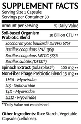 Sunwarrior Probiotics supplement facts ingredients 