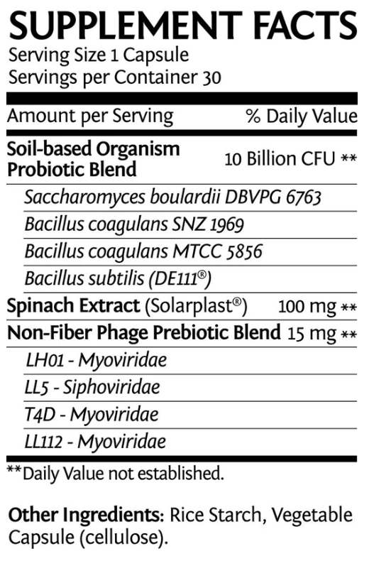 Sunwarrior Probiotics supplement facts ingredients 